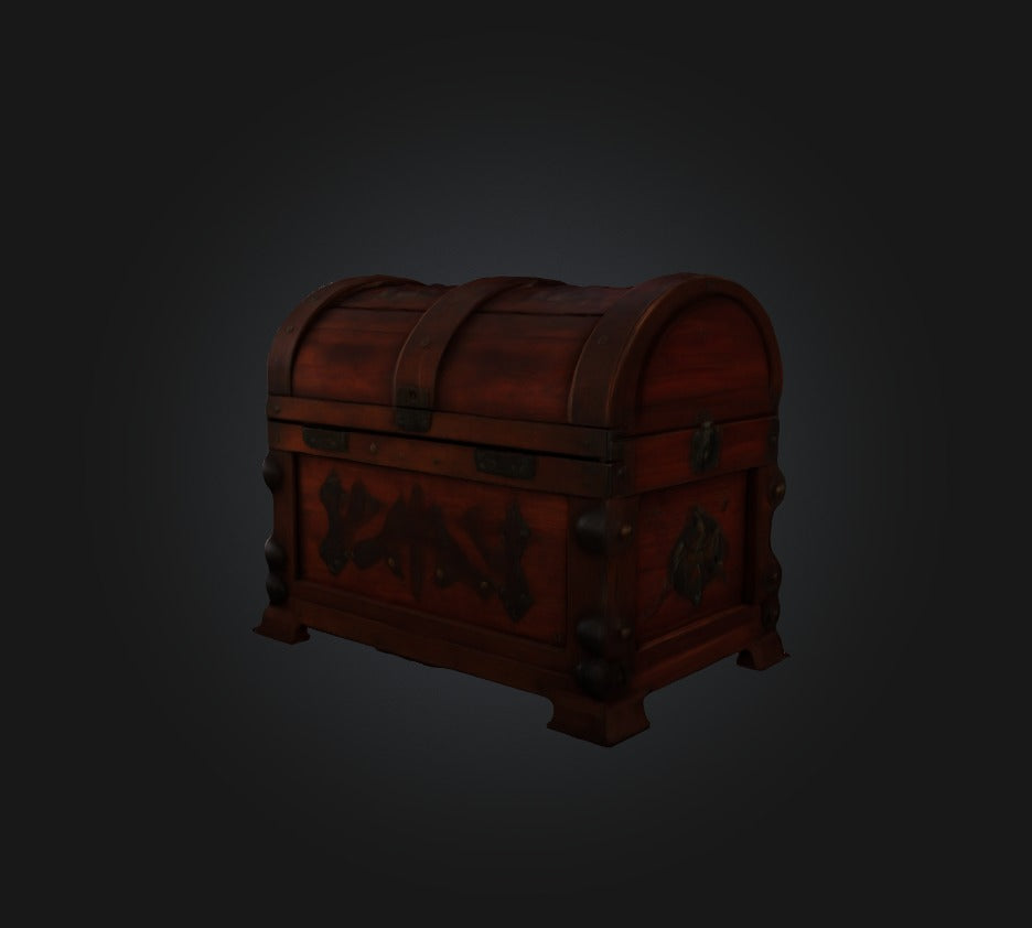 3D model game chest 3 VR / AR / low-poly