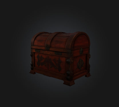 3D model game chest 3 VR / AR / low-poly