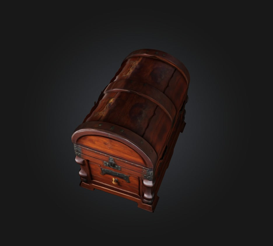 3D model game chest 3 VR / AR / low-poly