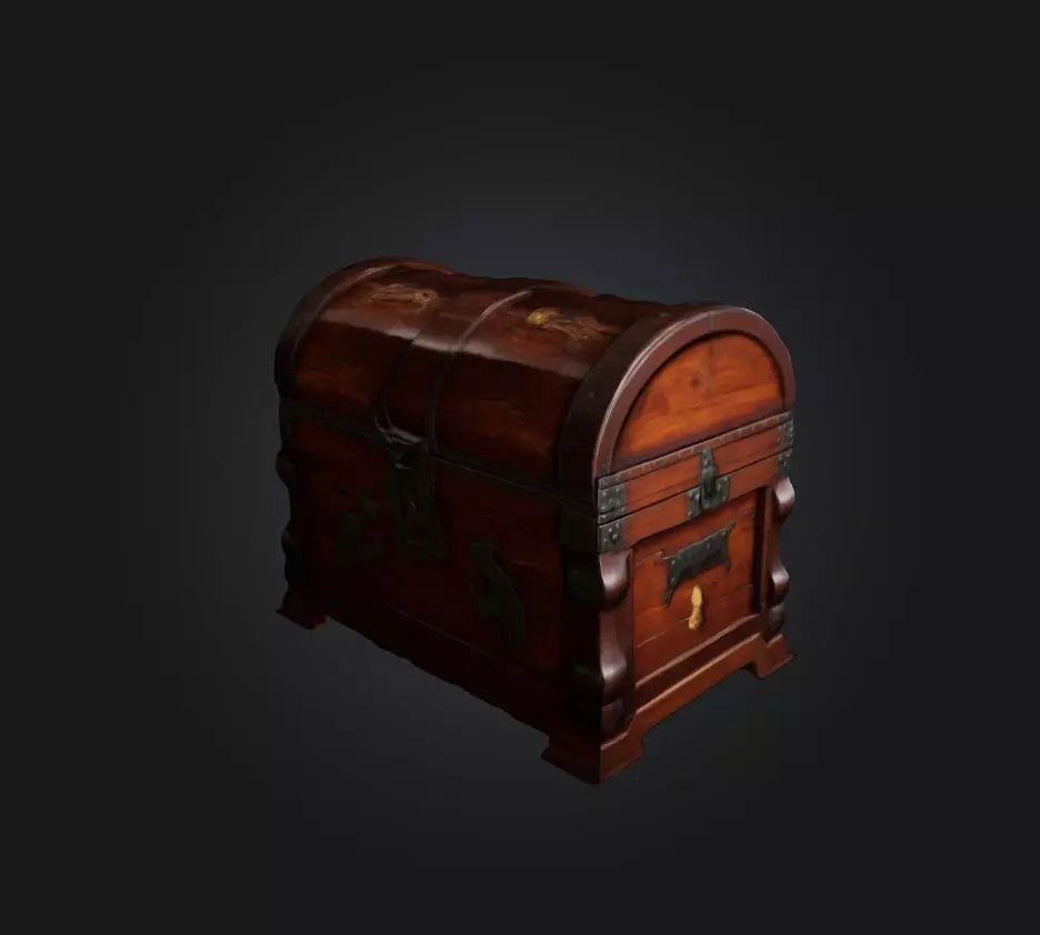3D model game chest 3 VR / AR / low-poly