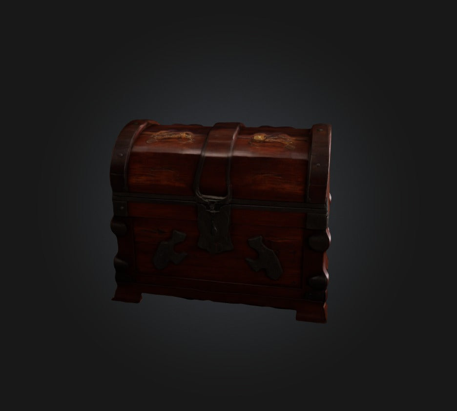 3D model game chest 3 VR / AR / low-poly