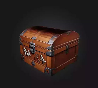 3D model game chest VR / AR / low-poly