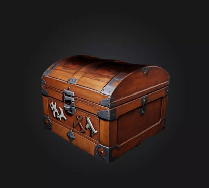 3D model game chest VR / AR / low-poly