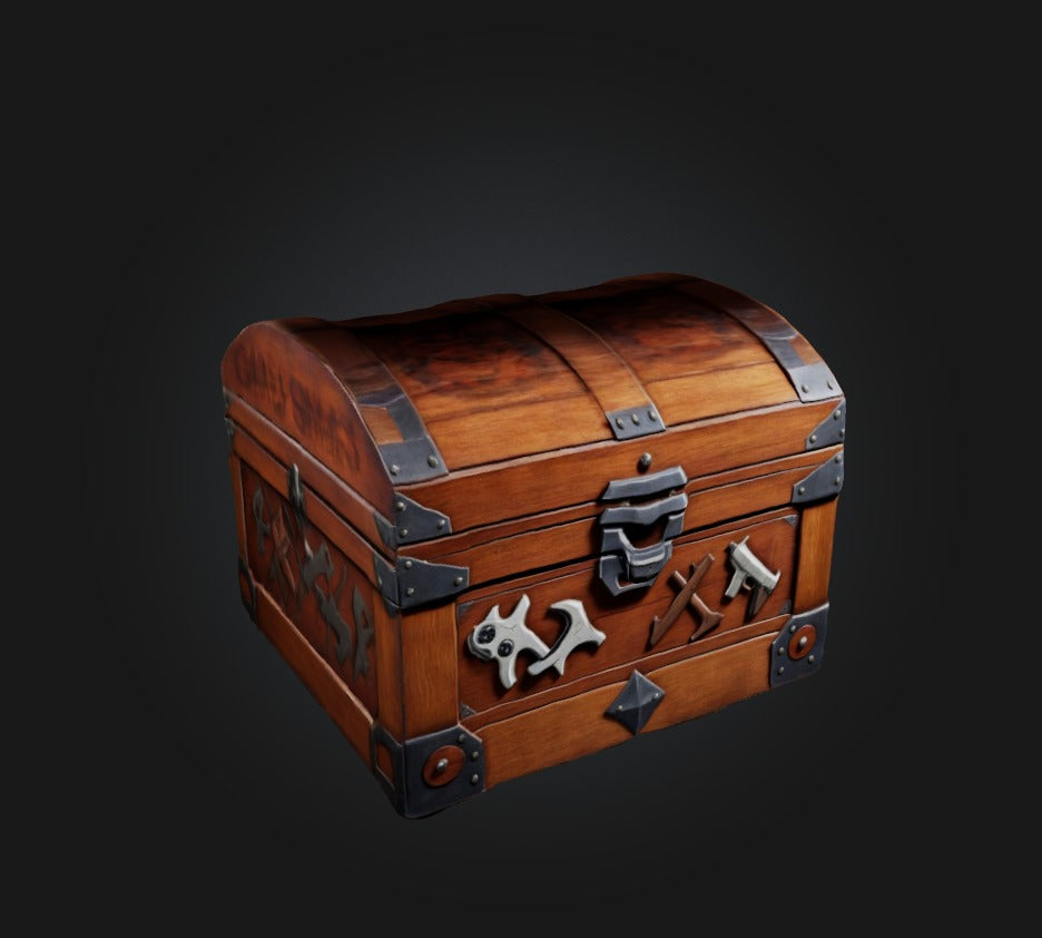 3D model game chest VR / AR / low-poly