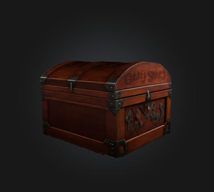 3D model game chest VR / AR / low-poly