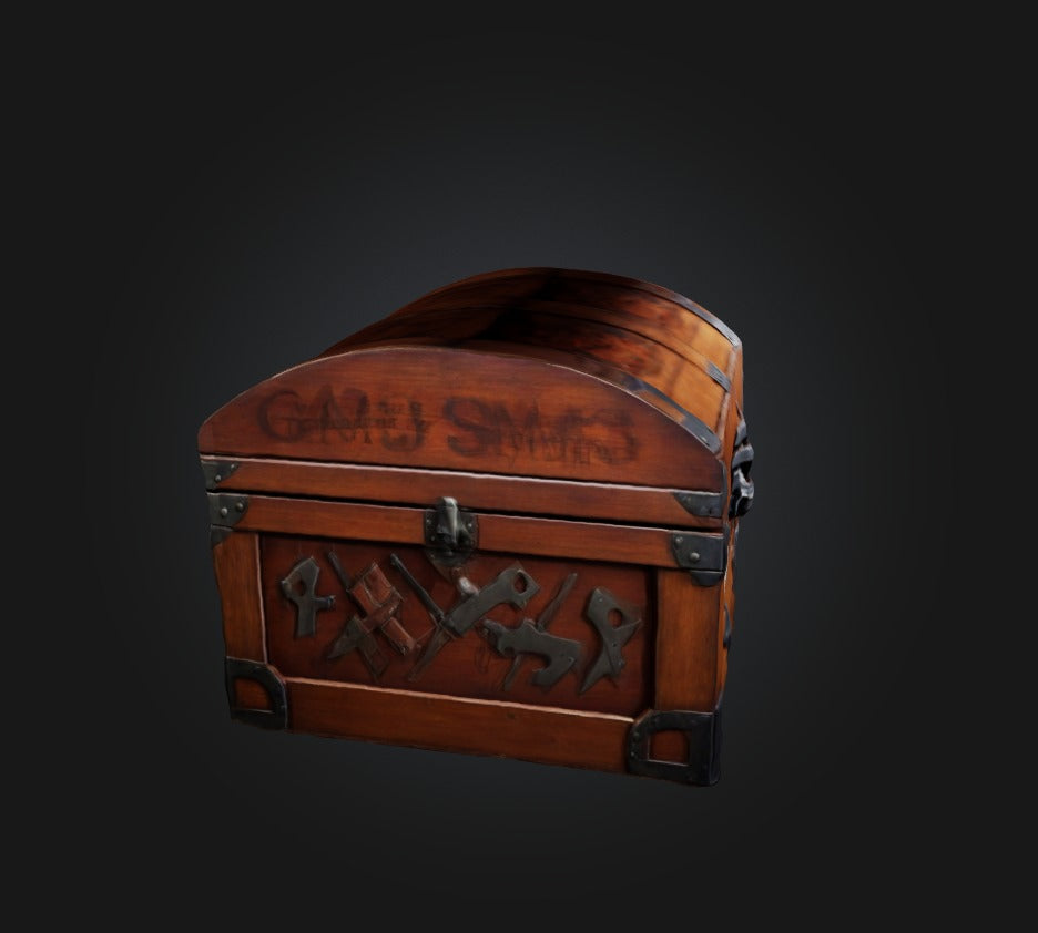 3D model game chest VR / AR / low-poly