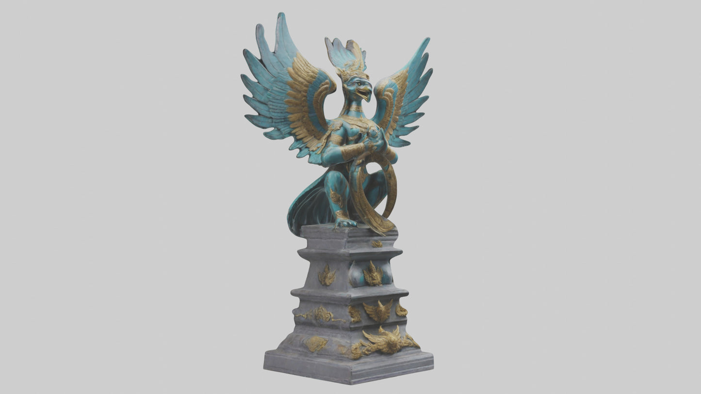 3D model Garuda statue model VR / AR / low-poly