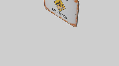 Gas Leak Area Caution Sign model 3D model