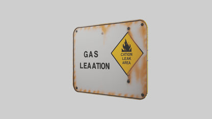 Gas Leak Area Caution Sign model 3D model