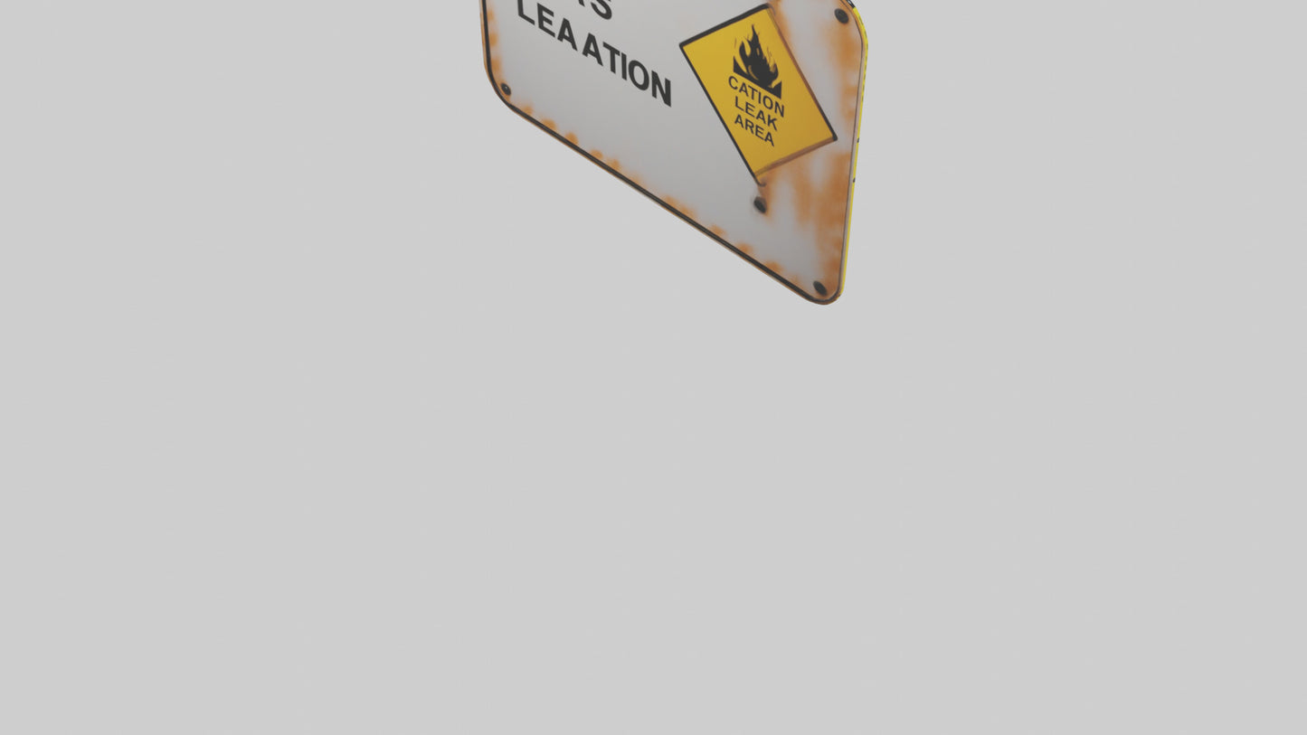 Gas Leak Area Caution Sign model 3D model
