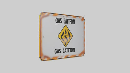 Gas Leak Area Caution Sign model 3D model