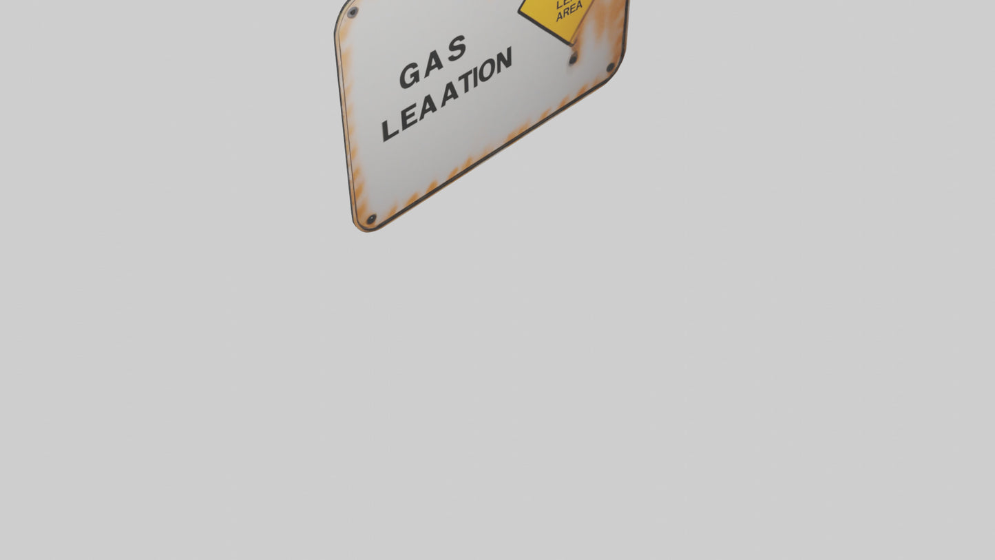 Gas Leak Area Caution Sign model 3D model