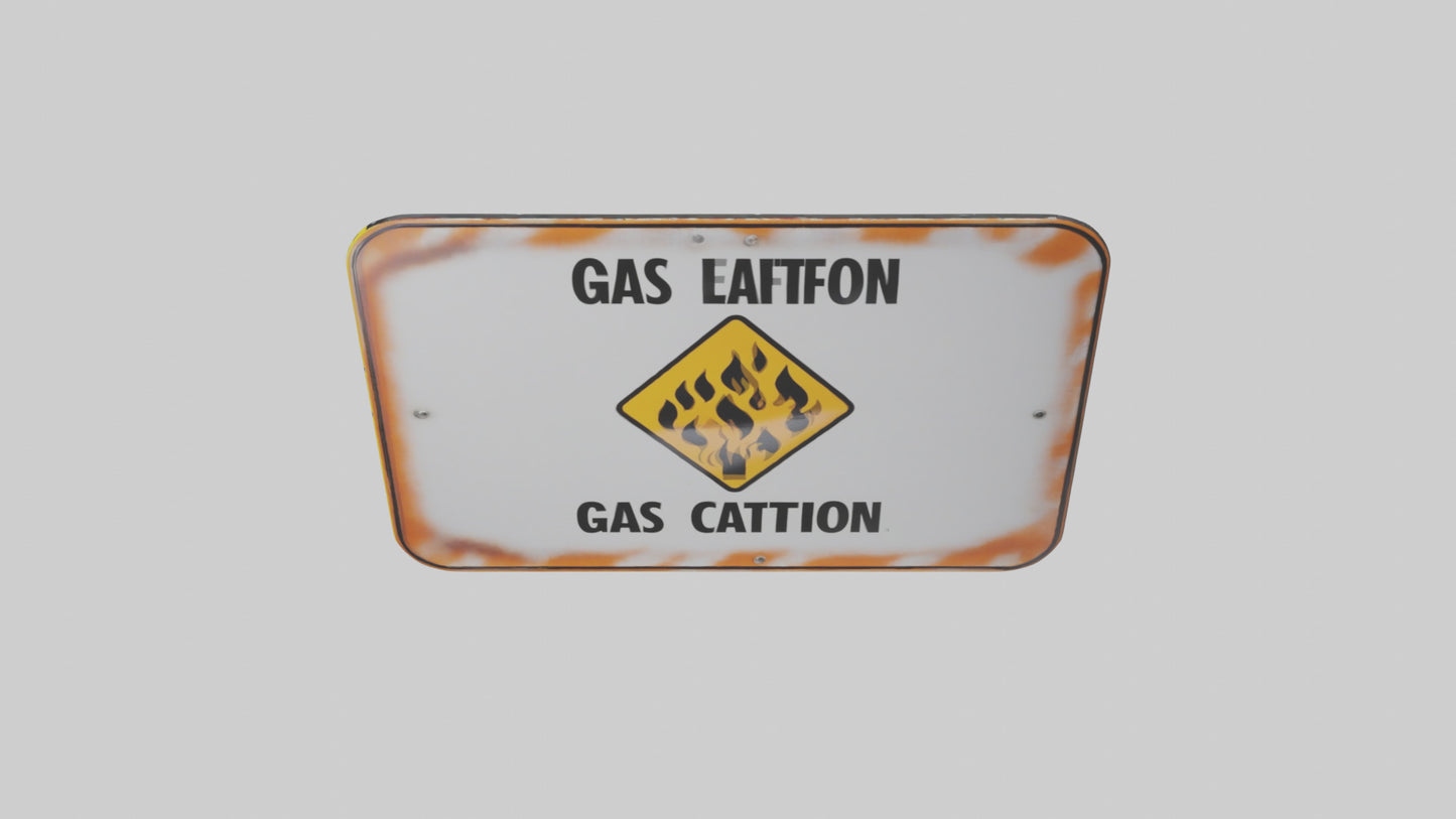 Gas Leak Area Caution Sign model 3D model