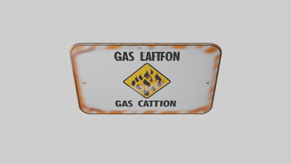 Gas Leak Area Caution Sign model 3D model