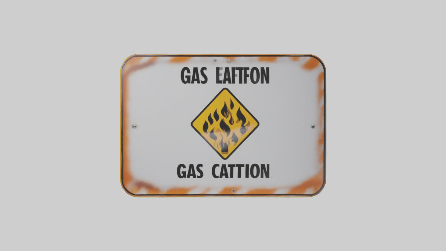 Gas Leak Area Caution Sign model 3D model