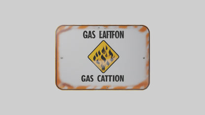 Gas Leak Area Caution Sign model 3D model