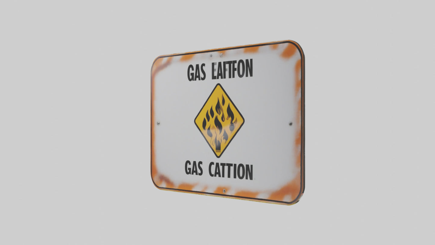 Gas Leak Area Caution Sign model 3D model