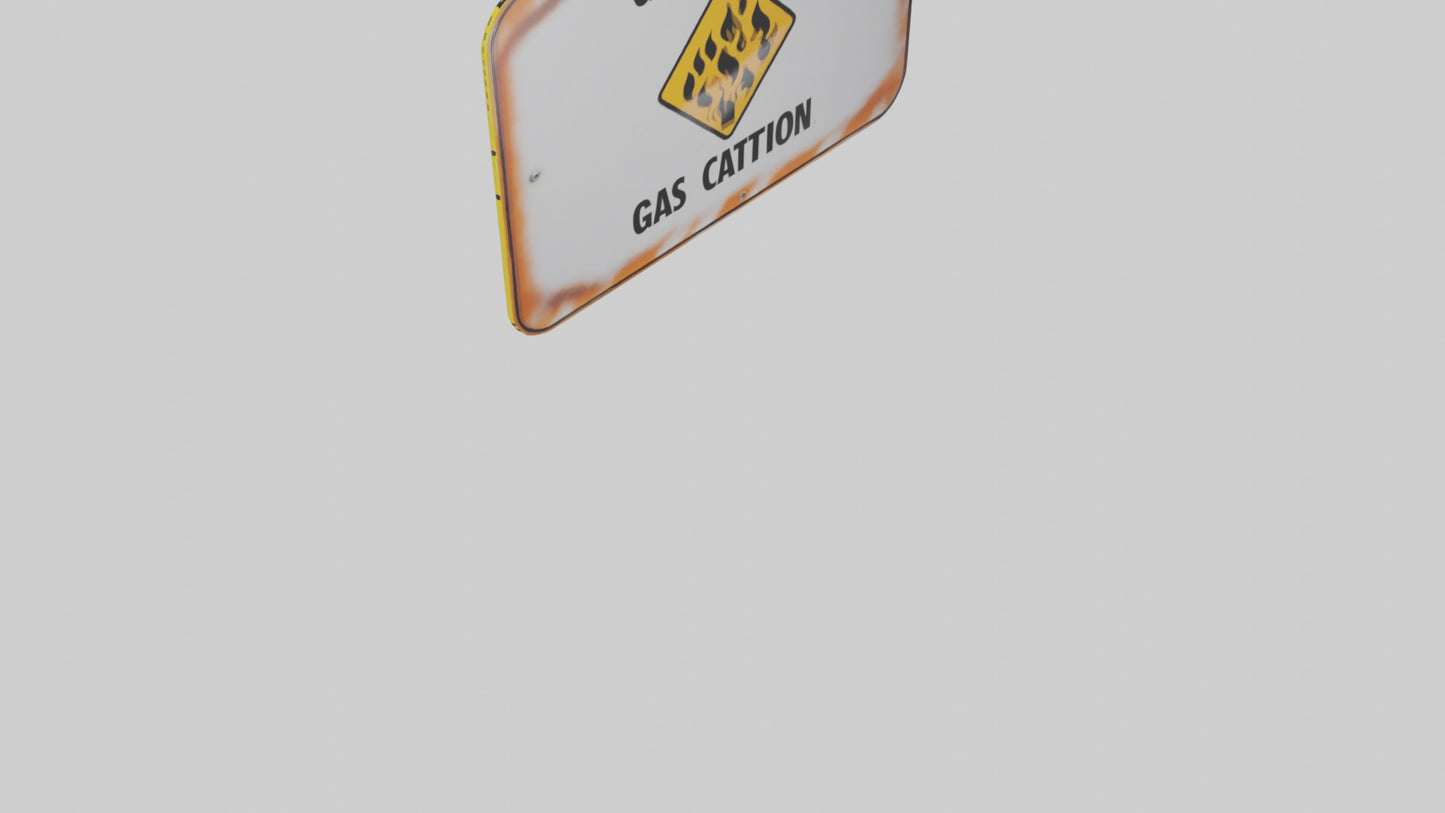 Gas Leak Area Caution Sign model 3D model