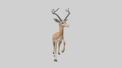 3D model Gazelle bounding model VR / AR / low-poly