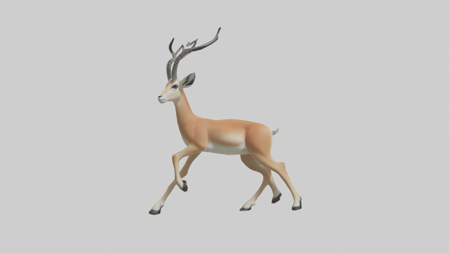 3D model Gazelle bounding model VR / AR / low-poly