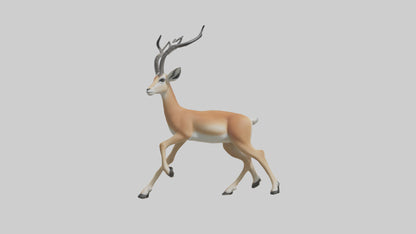 3D model Gazelle bounding model VR / AR / low-poly