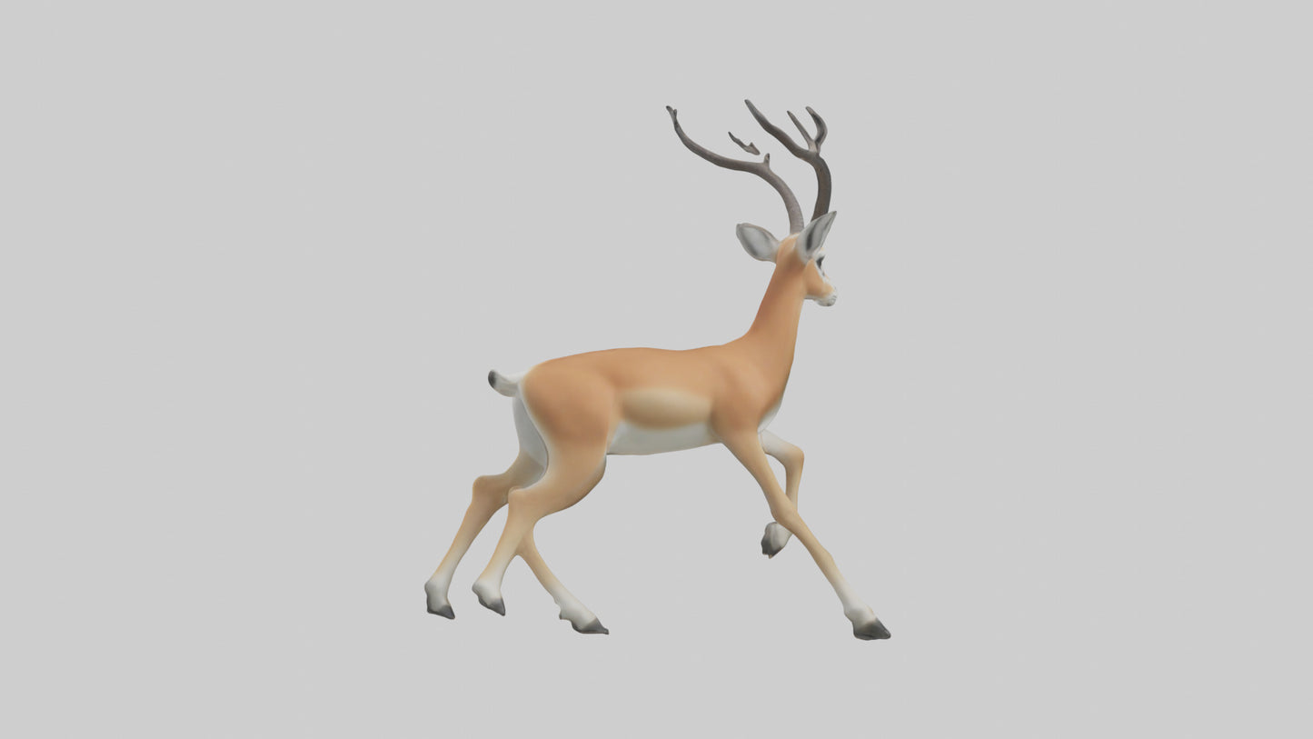 3D model Gazelle bounding model VR / AR / low-poly
