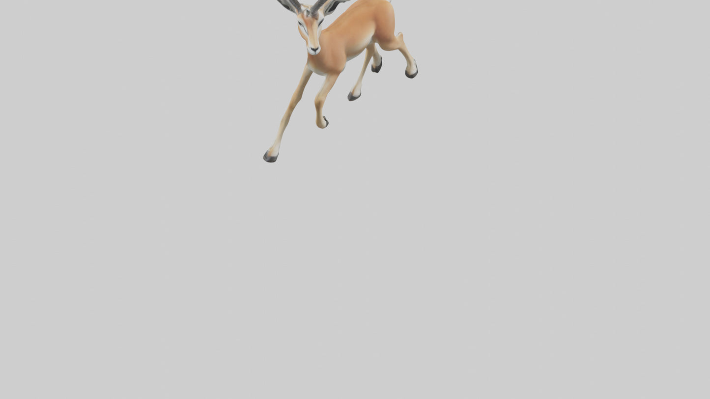 3D model Gazelle bounding model VR / AR / low-poly