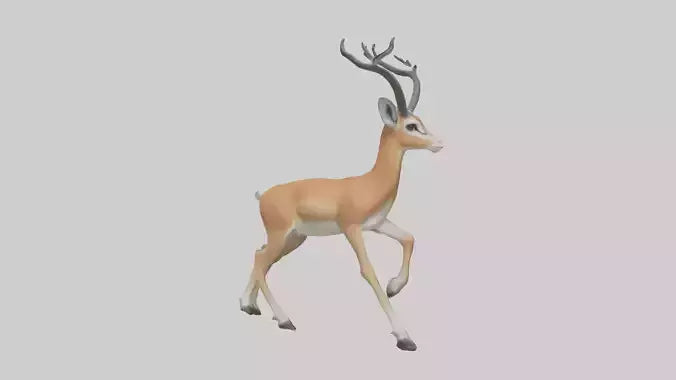 3D model Gazelle bounding model VR / AR / low-poly