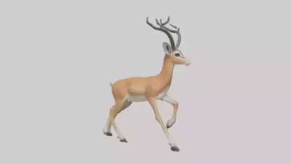 3D model Gazelle bounding model VR / AR / low-poly