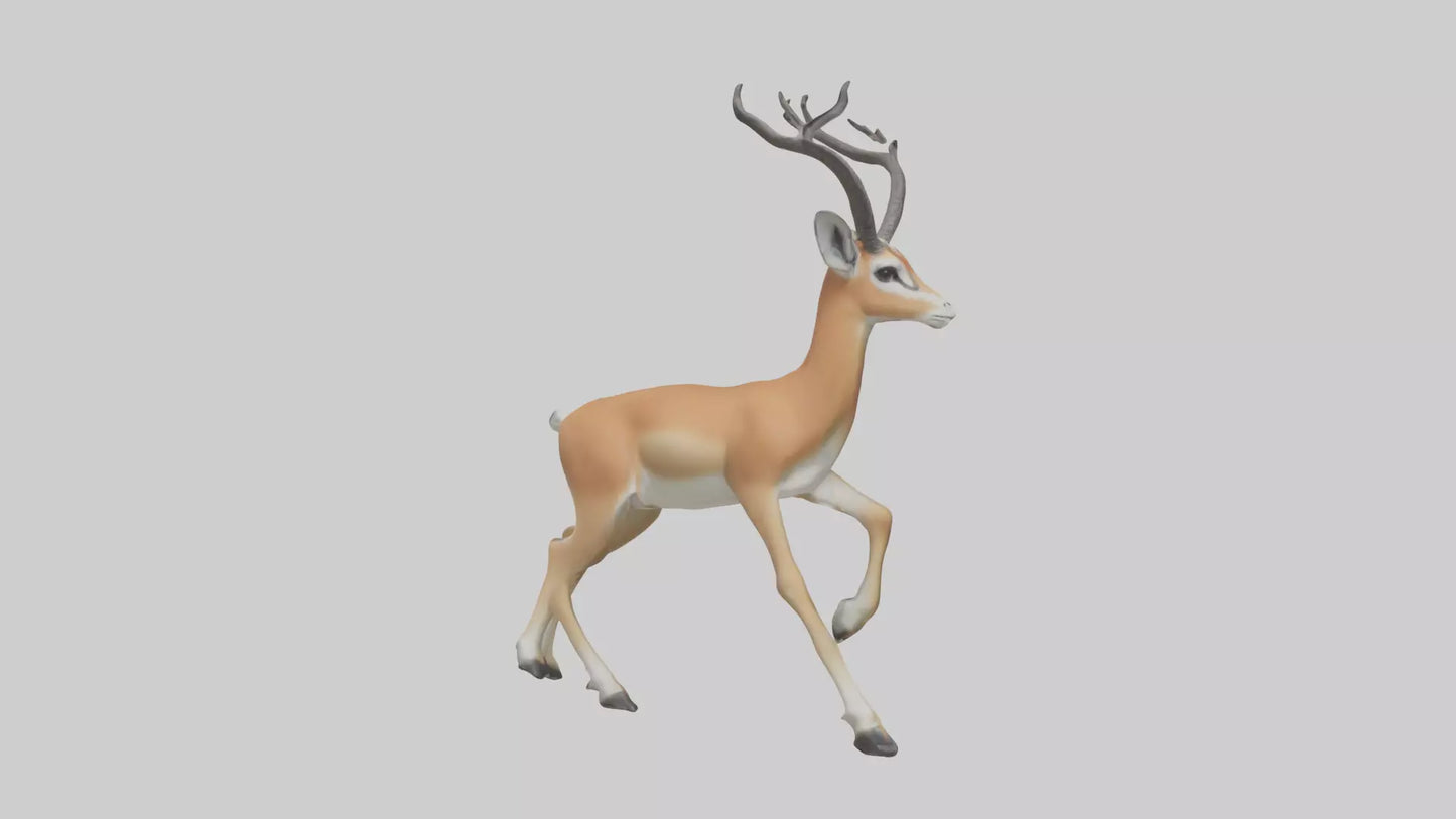 3D model Gazelle bounding model VR / AR / low-poly