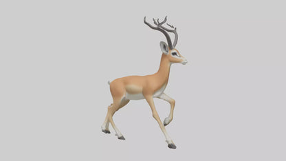 3D model Gazelle bounding model VR / AR / low-poly