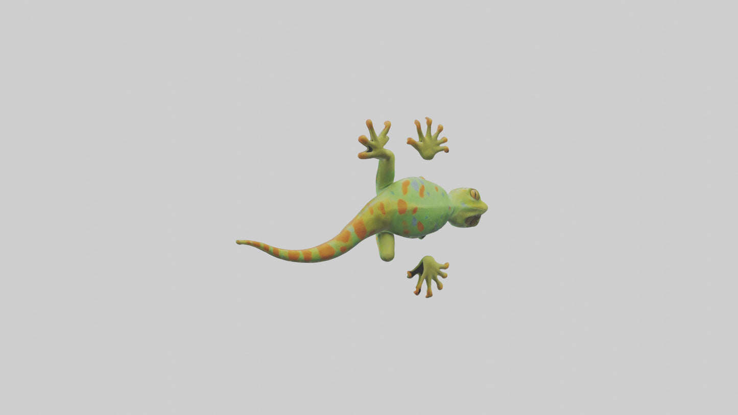 3D model Gecko climbing wall model VR / AR / low-poly