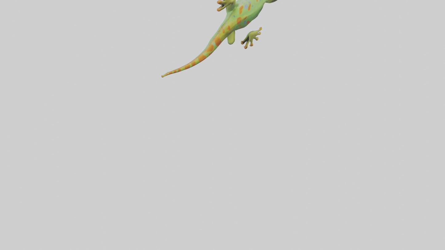 3D model Gecko climbing wall model VR / AR / low-poly