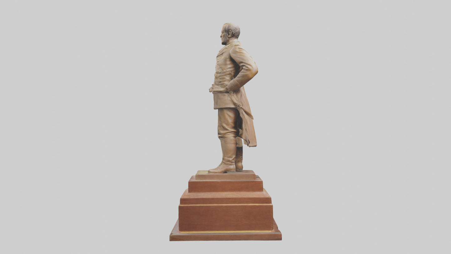 3D model General Sherman statue model VR / AR / low-poly