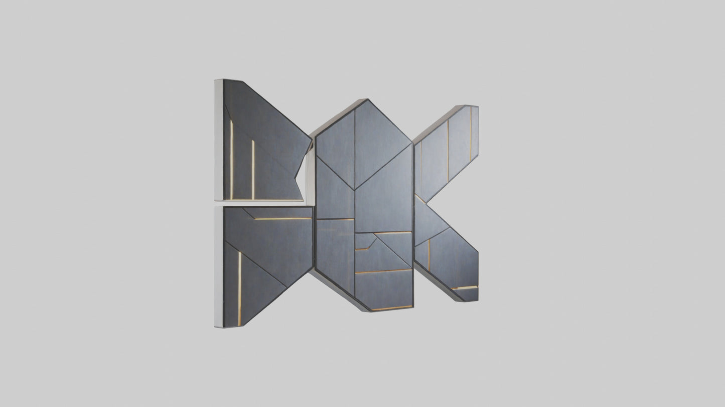 3D model Geometric Wall Panels VR / AR / low-poly