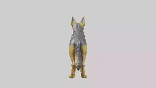 3D model German Shepherd statue model VR / AR / low-poly