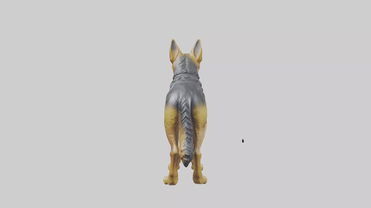 3D model German Shepherd statue model VR / AR / low-poly