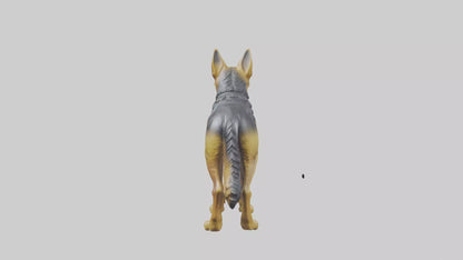 3D model German Shepherd statue model VR / AR / low-poly