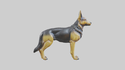 3D model German Shepherd statue model VR / AR / low-poly