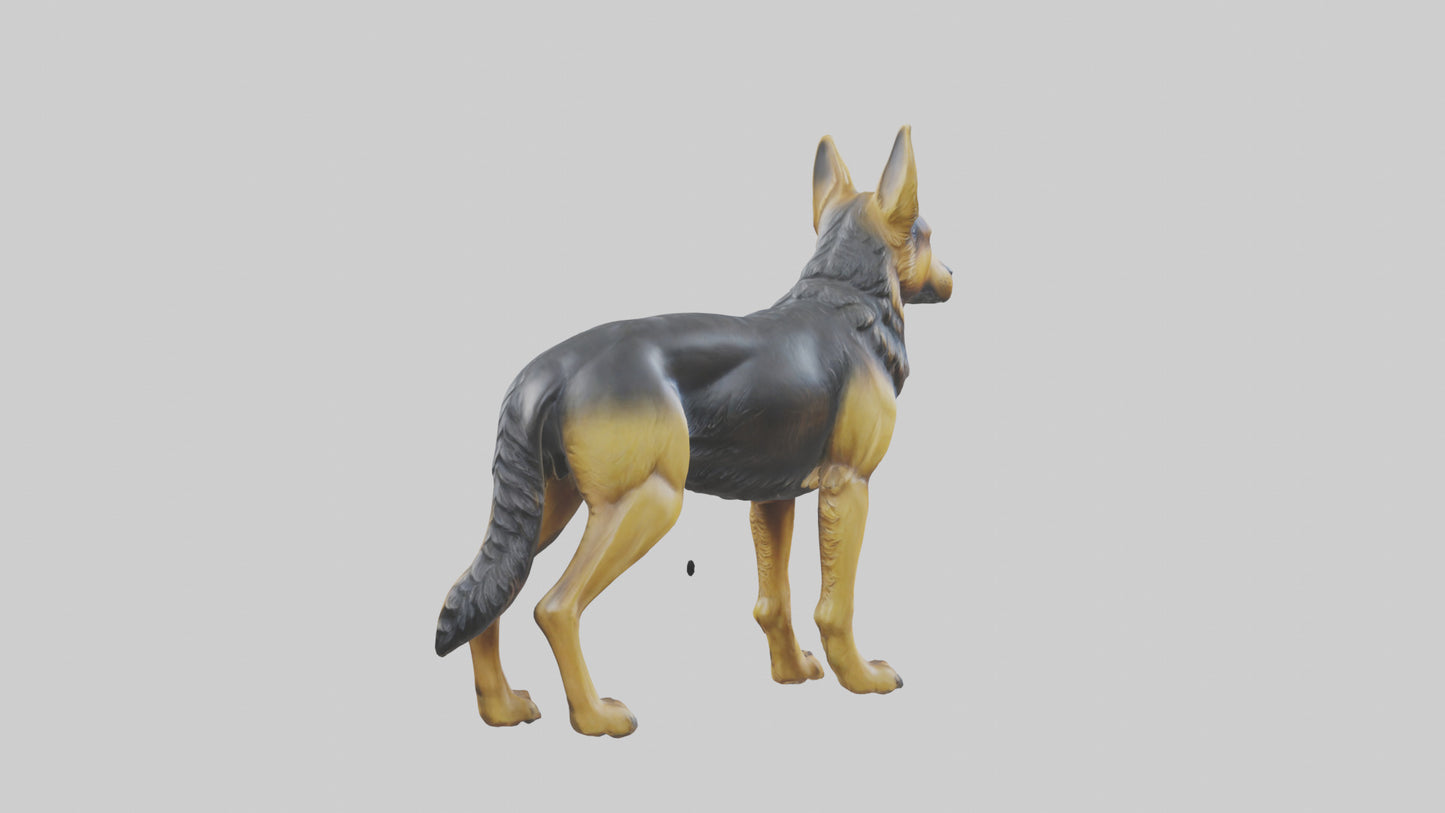 3D model German Shepherd statue model VR / AR / low-poly