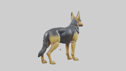 3D model German Shepherd statue model VR / AR / low-poly