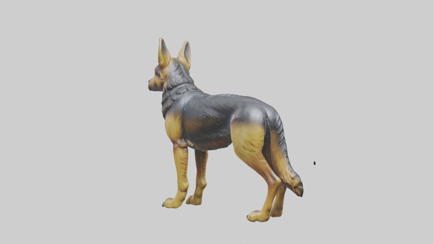 3D model German Shepherd statue model VR / AR / low-poly