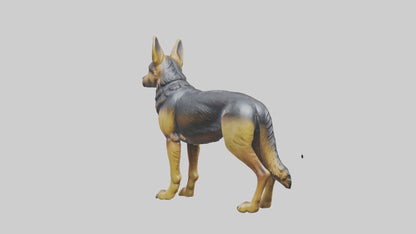 3D model German Shepherd statue model VR / AR / low-poly