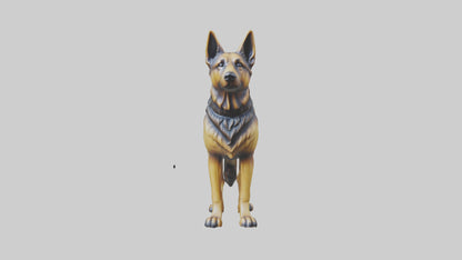 3D model German Shepherd statue model VR / AR / low-poly