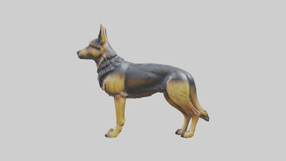 3D model German Shepherd statue model VR / AR / low-poly