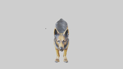 3D model German Shepherd statue model VR / AR / low-poly