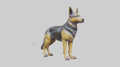3D model German Shepherd statue model VR / AR / low-poly