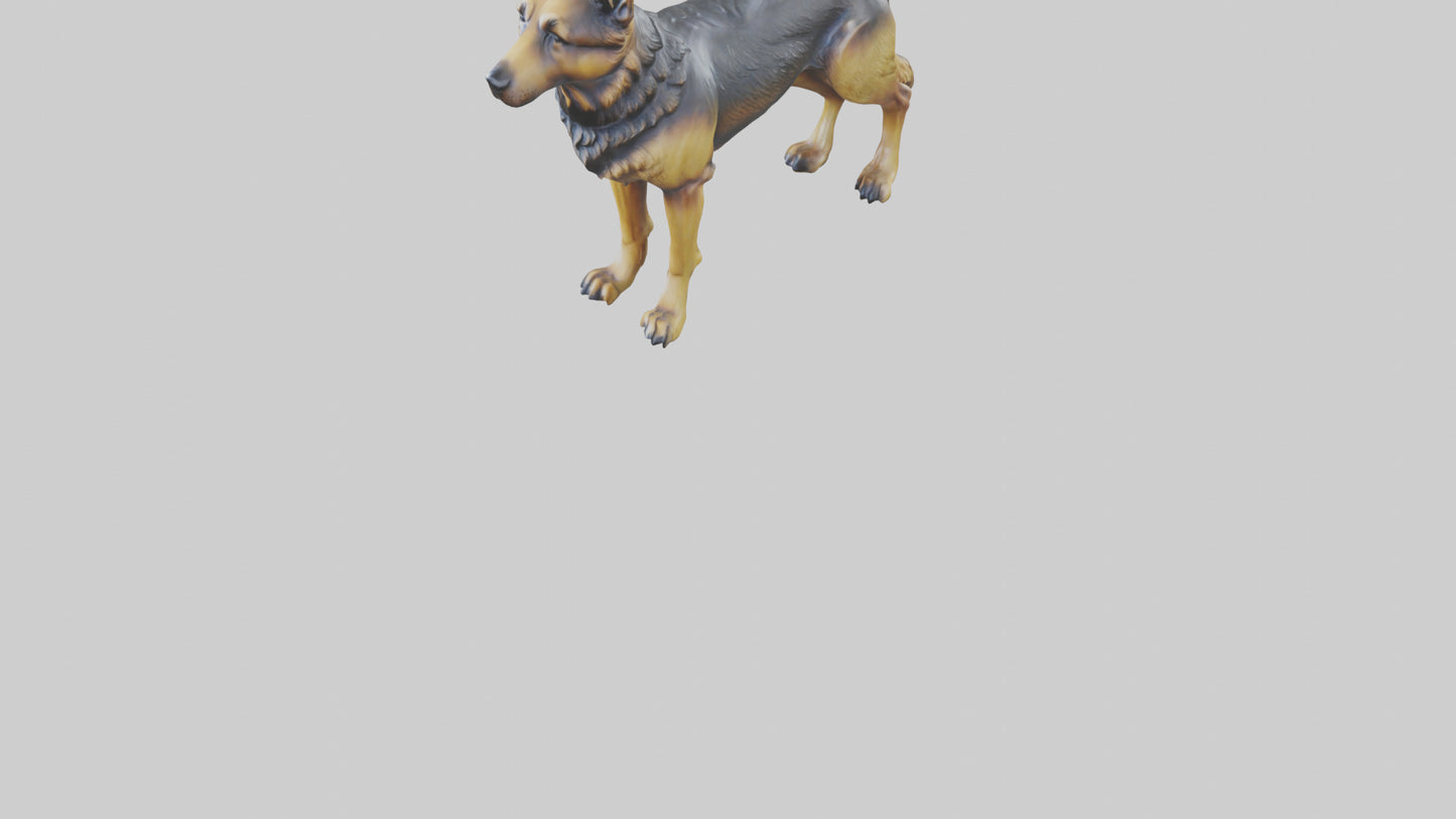 3D model German Shepherd statue model VR / AR / low-poly