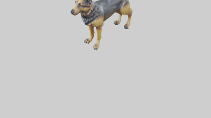 3D model German Shepherd statue model VR / AR / low-poly