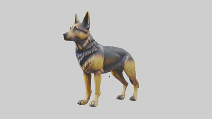 3D model German Shepherd statue model VR / AR / low-poly